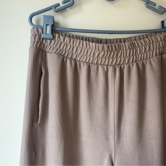 90 Degree by Reflex Scuba Rib Asbury Pants Women’s L Taupe Wide Leg Lounge - Picture 2 of 10